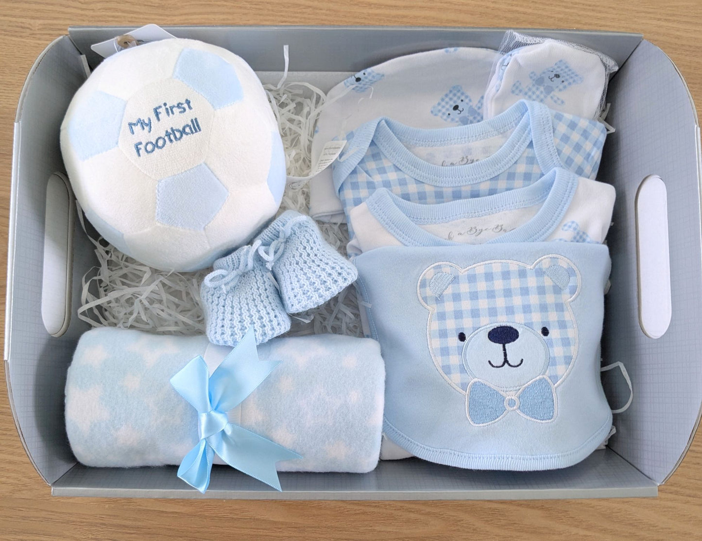 My First Football Baby Gift Hamper in Baby Blue