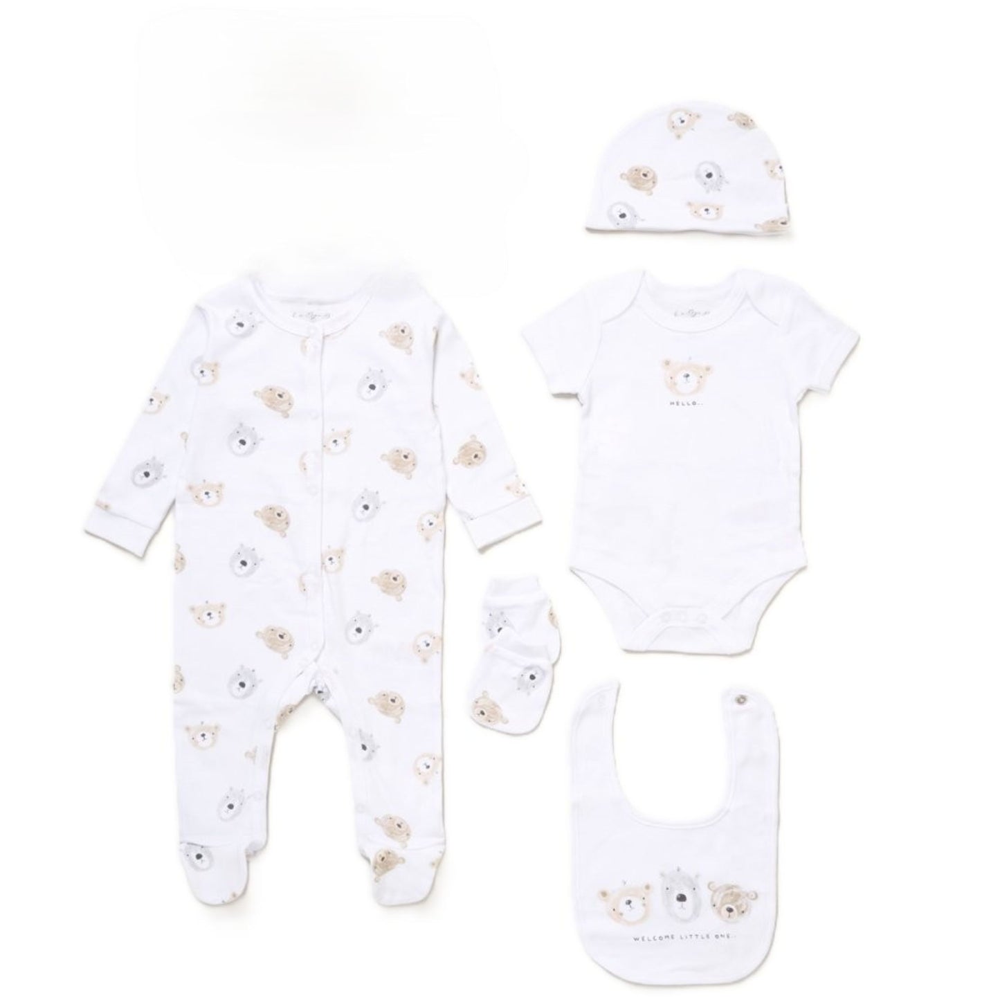 Teddy Bear Theme Neutral Baby Clothes Bouquet