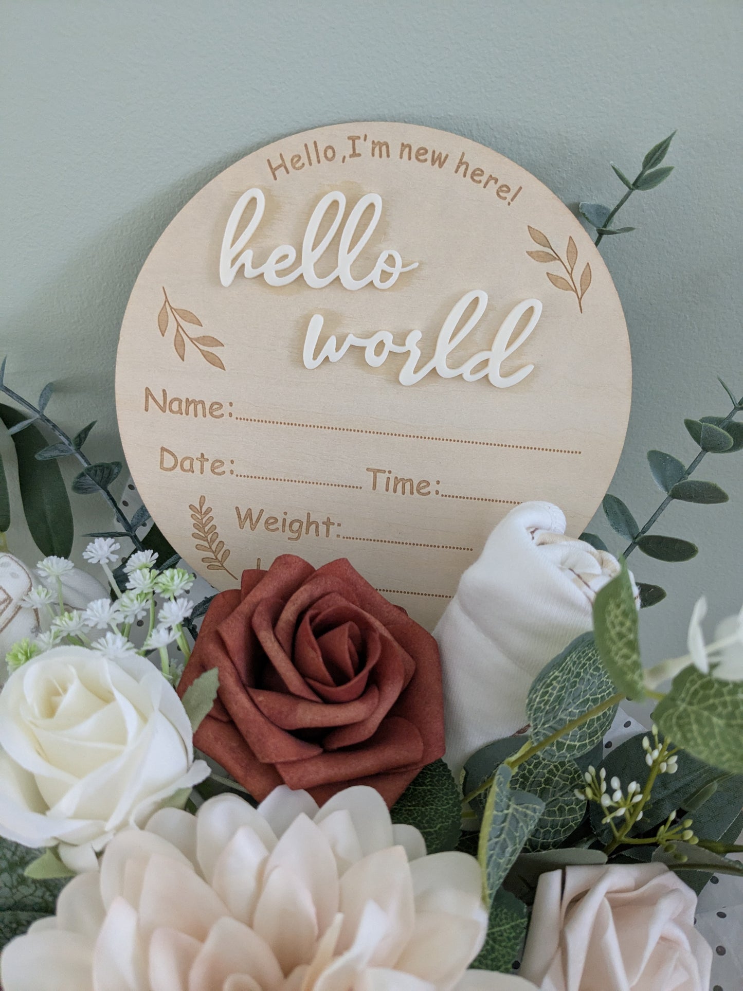 Hello World Baby Clothes Bouquet Gift