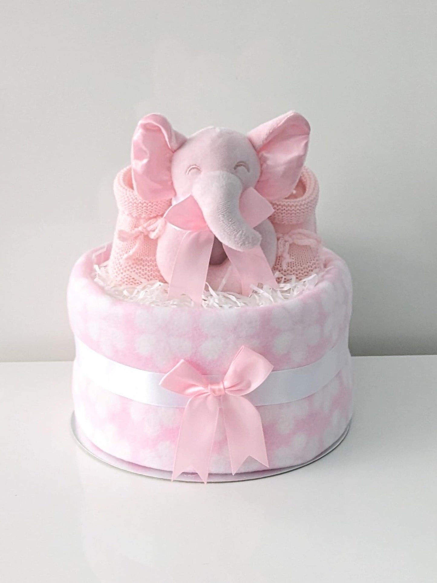 Pink Elephant Baby Shower Nappy Cake