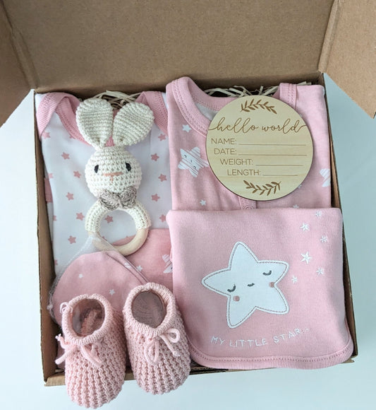 New Baby Girl Dusky Pink Gift Box 0-6M