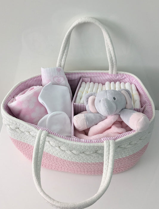 Pink Nappy Caddy Baby Gift