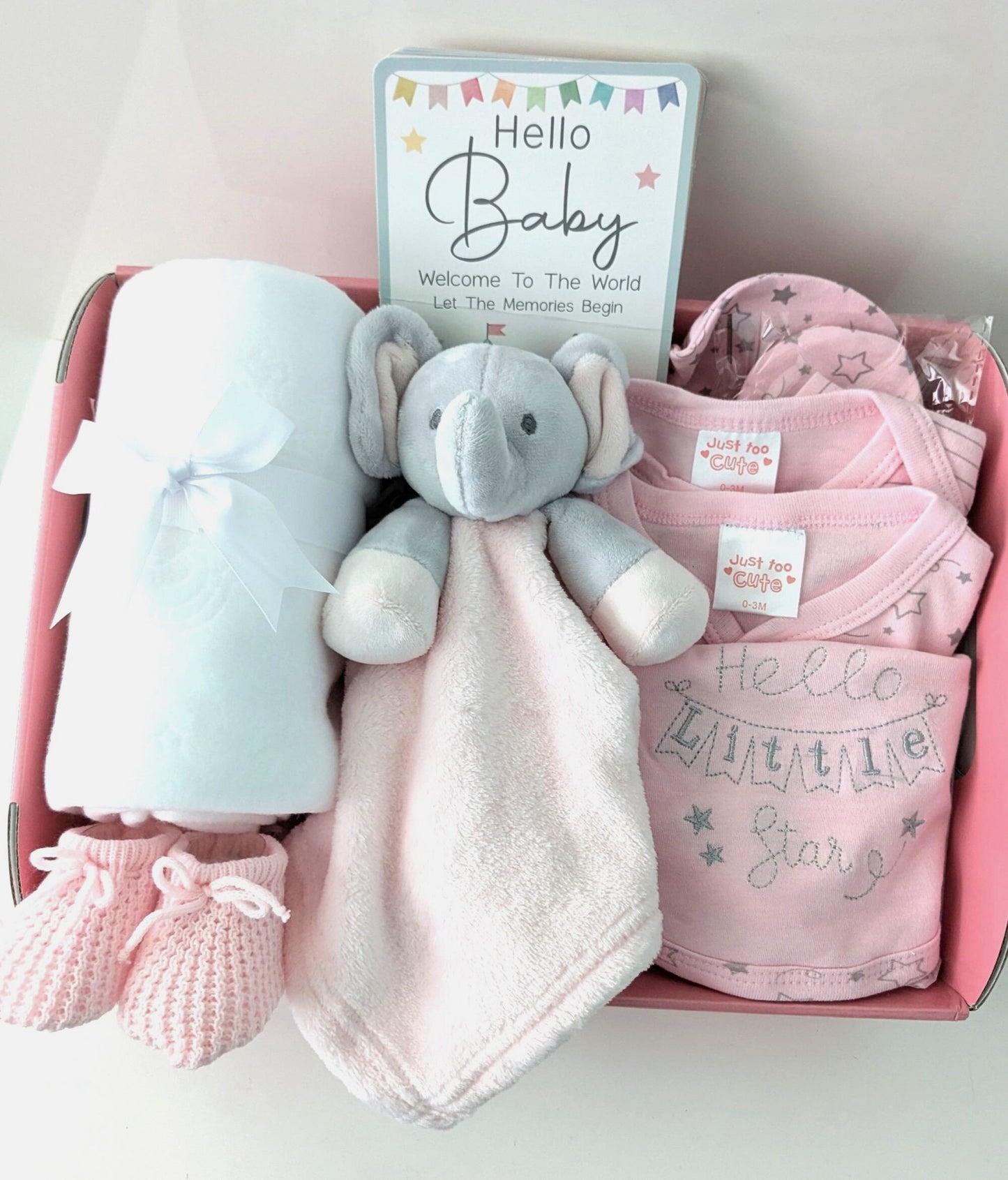 Pink Elephants Baby Gift Hamper