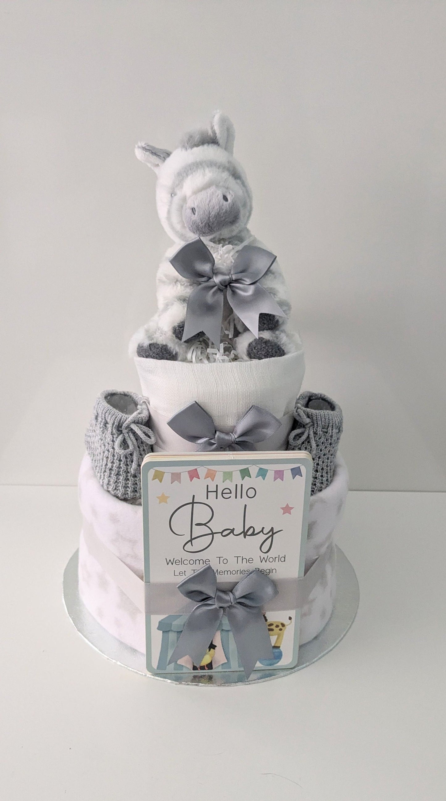 Zebra Unisex Nappy Cake Baby Gift