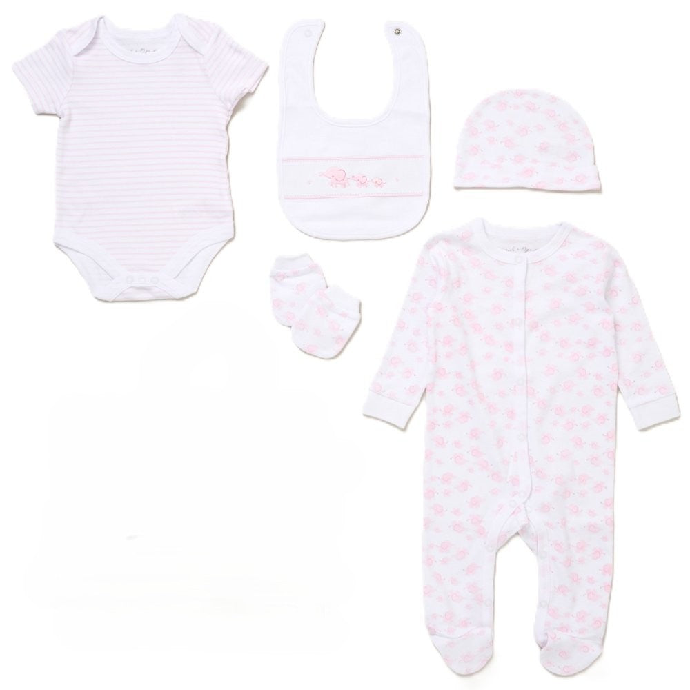 2-in-1 Mum and Baby Gift Baby Clothes Bouquet in Baby Pink